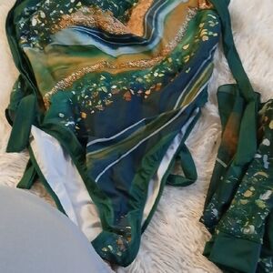 SHEIN Emerald and Gold Swimsuit